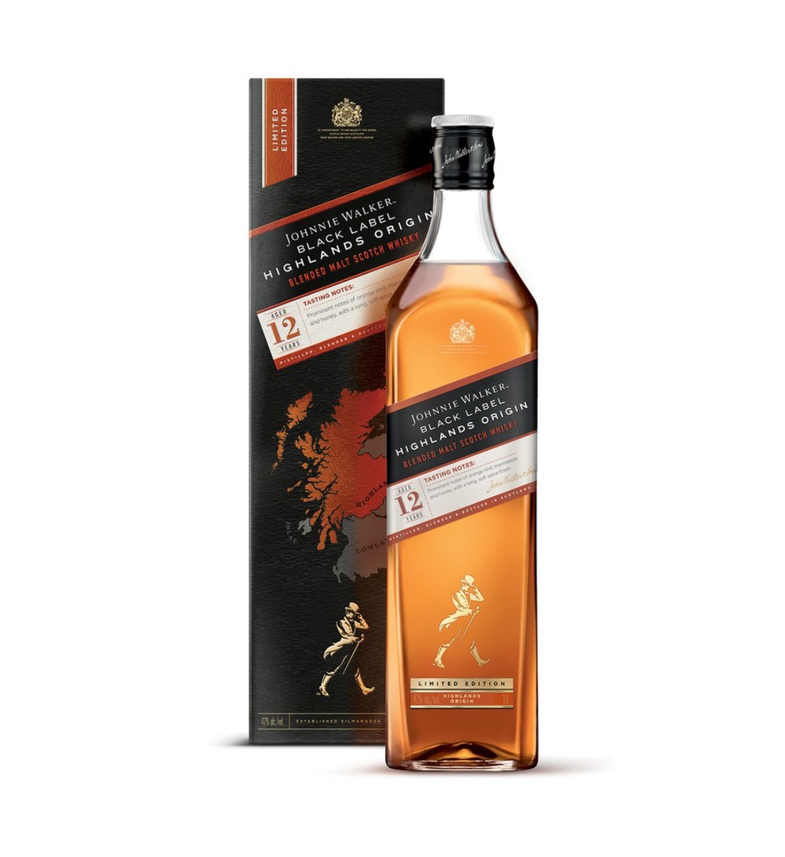 Johnnie Walker Black Label Highlands Origin Whisky 12 ani 1L